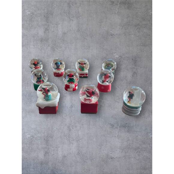 Disney JC Penney Christmas Mini Snow Globes Mickey Mouse Set of 10 2.5 in x 2 in - Picture 8 of 9